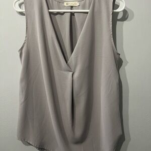 Go Couture Gray Draped Blouse